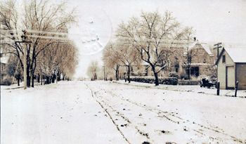 Hubbard Snowy Street Scene
